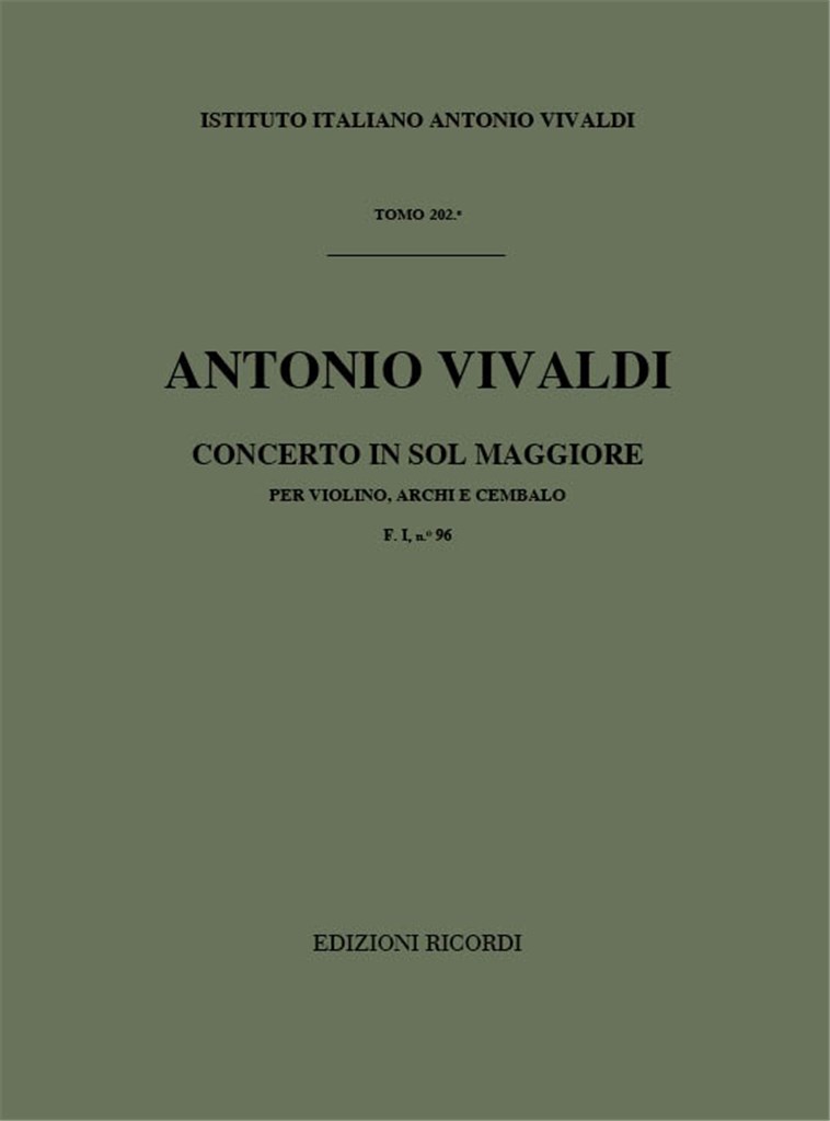 Concerti Per Vl., Archi E B.C.: In Sol Rv 311